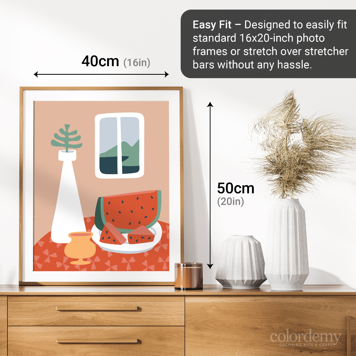 40x50cm Paint by Numbers Kit:  Coffee Table Serenity: Minimalist Still Life