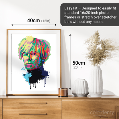 40x50cm Paint by Numbers kit: Warhol Inspired: Abstract Splash Portrait