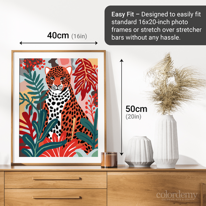 40x50cm Paint by Numbers Kit: Leopard Elegance in Matisse Hues