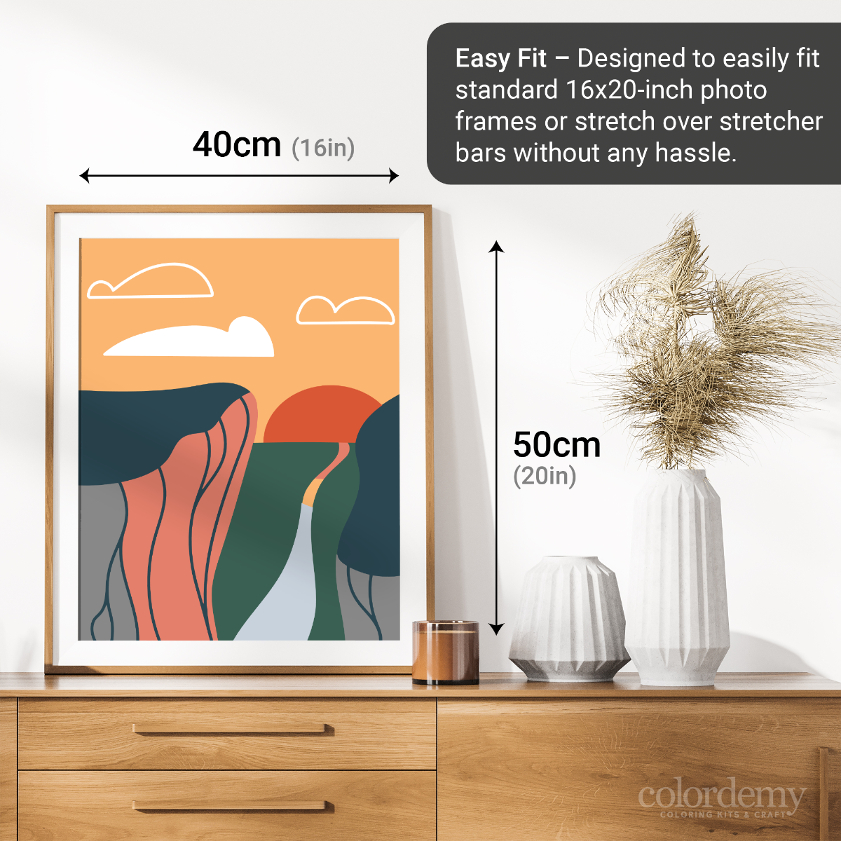 40x50cm Paint by Numbers Kit - Rolled Canvases, 16 Colours (Mindfulness - Mountain)