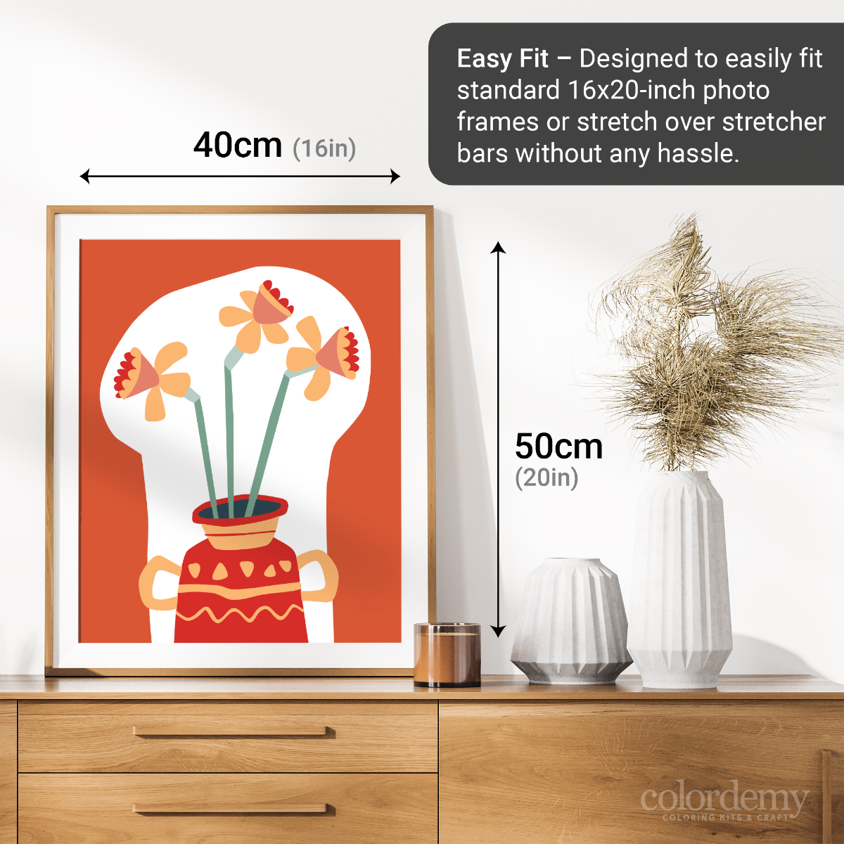 40x50cm Paint by Numbers Kit - Rolled Canvases, 16 Colours (Funkies - Vase)