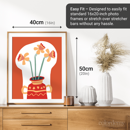 40x50cm Paint by Numbers Kit - Rolled Canvases, 16 Colours (Funkies - Vase)