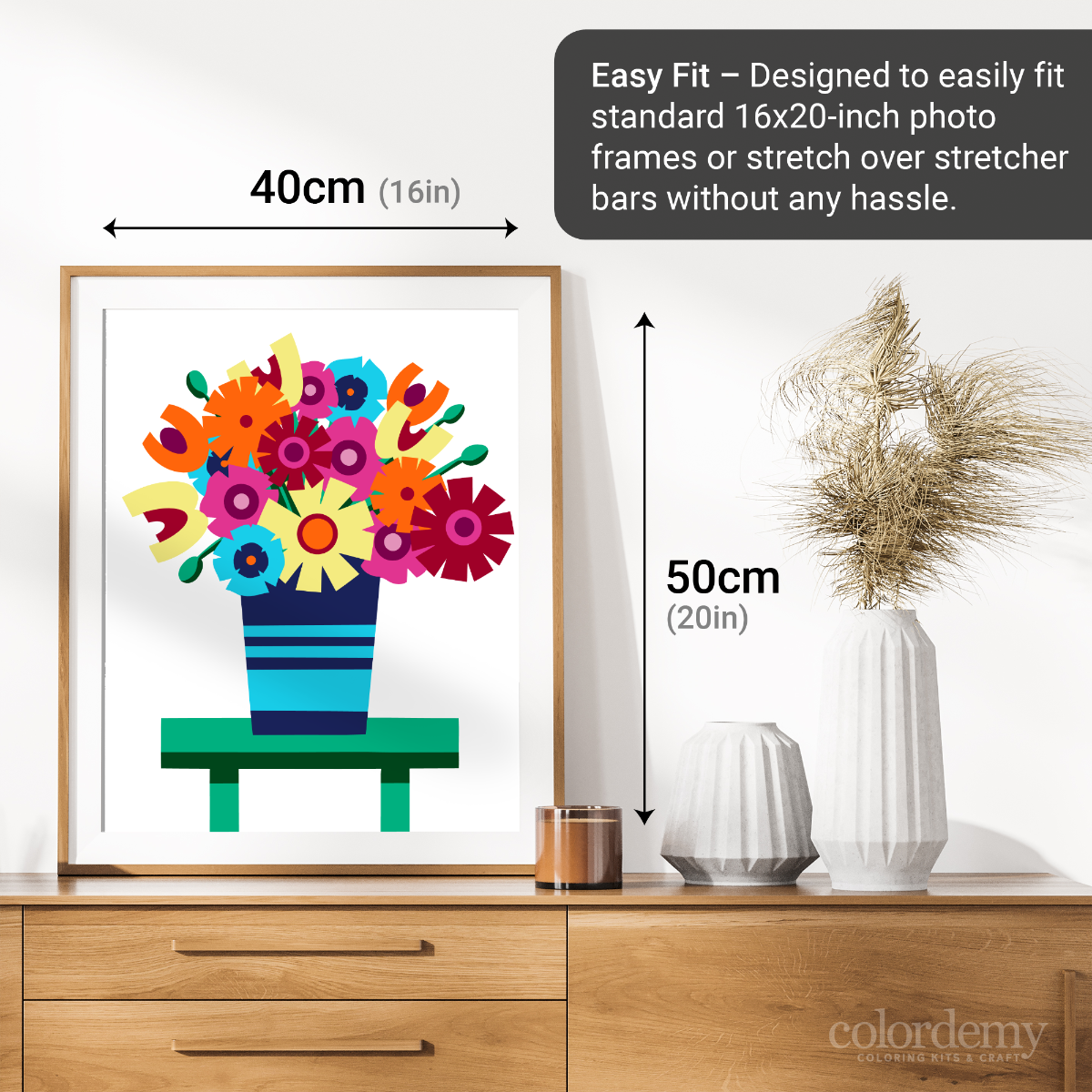 40x50cm Paint by Numbers kit: Blossom Burst: Colourful Flower Vase