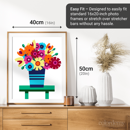 40x50cm Paint by Numbers kit: Blossom Burst: Colourful Flower Vase