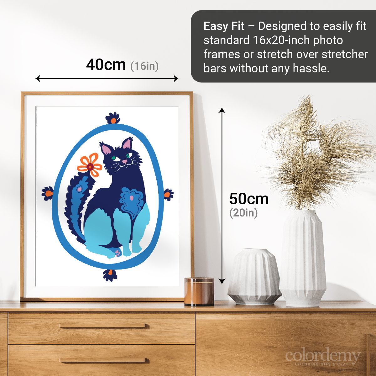 40x50cm Paint by Numbers Kit - Rolled Canvases, 16 Colours (Funkies - Cat)