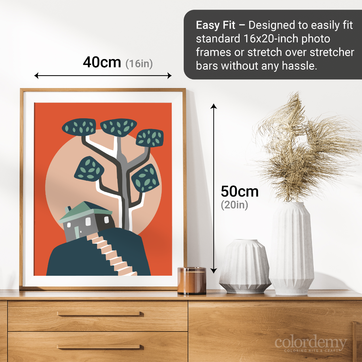 40x50cm Paint by Numbers Kit - Rolled Canvases, 16 Colours (Funkies - House on The Hill)