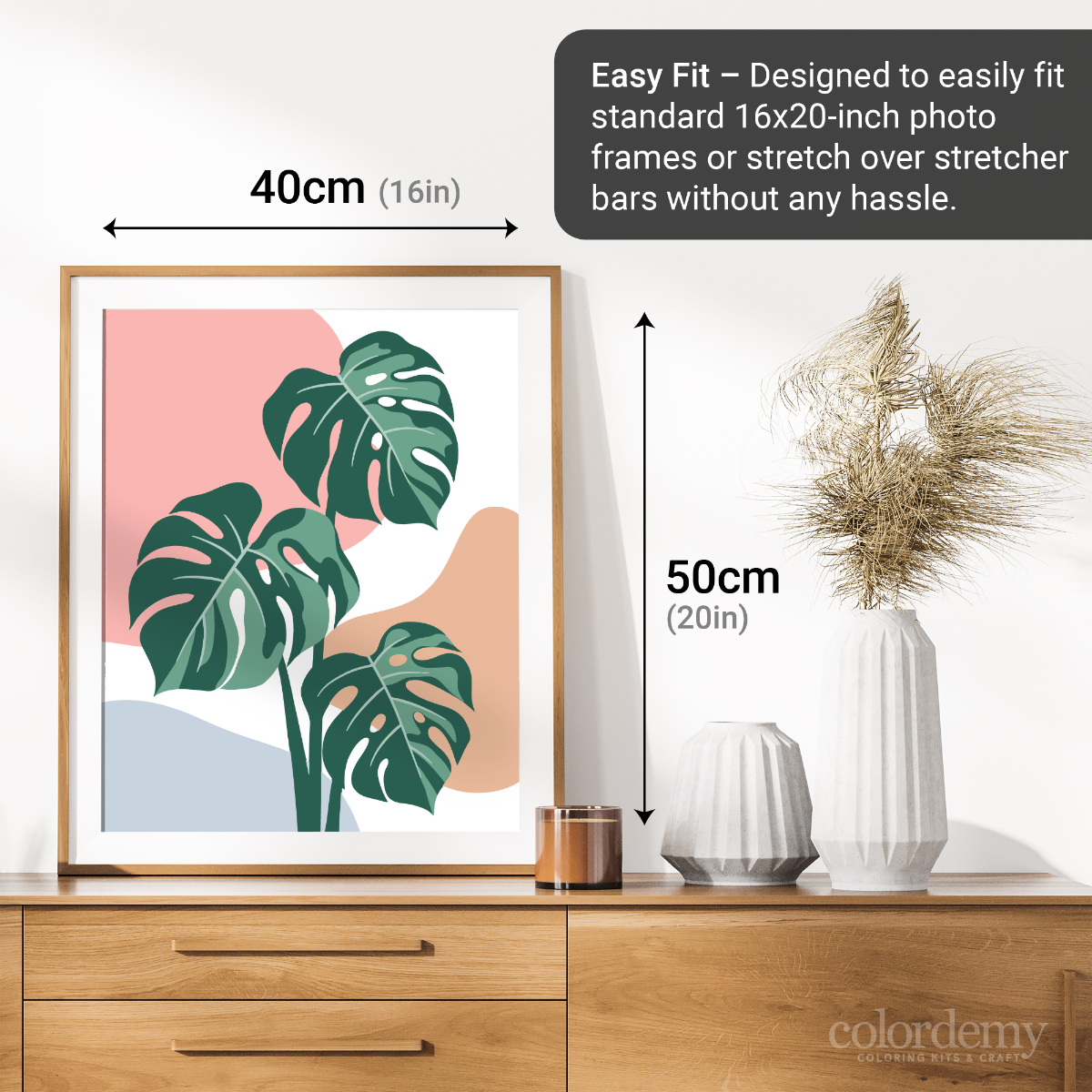 40x50cm Paint by Numbers Leaf Kit: Create Serenity - Minimalist Monnie