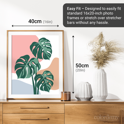 40x50cm Paint by Numbers Leaf Kit: Create Serenity - Minimalist Monnie