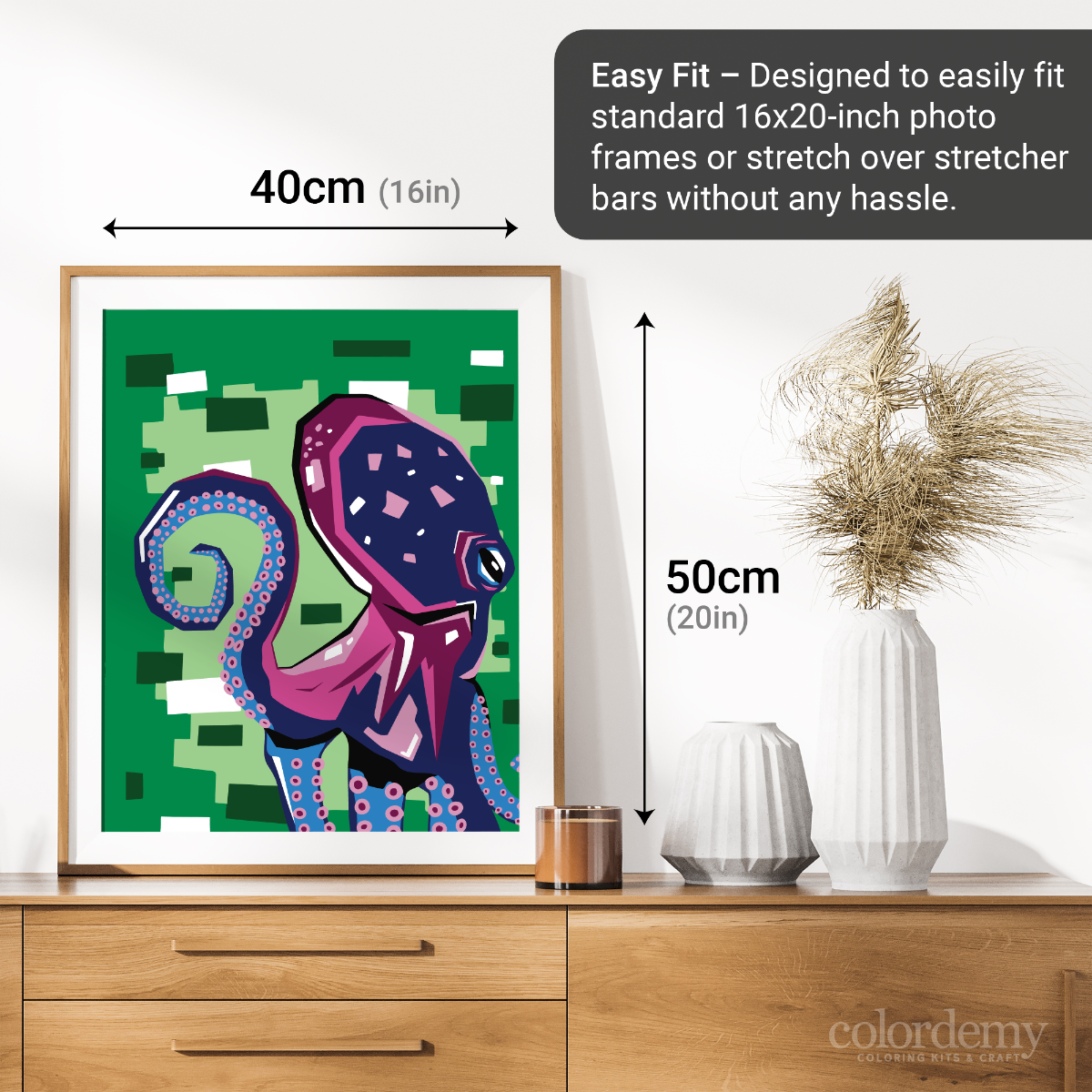 40x50cm Paint by Numbers Kit: Oceanic Opulence: Vibrant Octopus