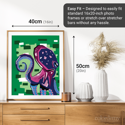 40x50cm Paint by Numbers Kit: Oceanic Opulence: Vibrant Octopus