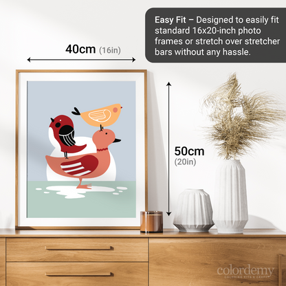 40x50cm Paint by Numbers Kit: Minimalist Avian Harmony: Warm-Colored Birds