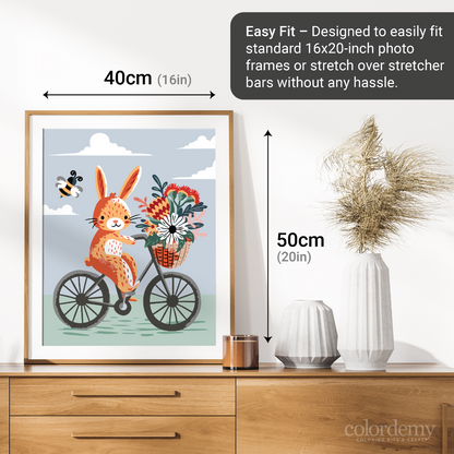 40x50cm Paint by Numbers Kit: Bunny's Breezy Ride: Bicycle Adventure with Bee
