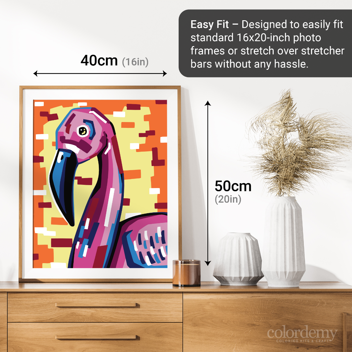 40x50cm Paint by Numbers kit: Flamingo Frenzy: Colourful Vibrance