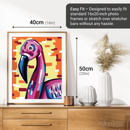 40x50cm Paint by Numbers kit: Flamingo Frenzy: Colourful Vibrance