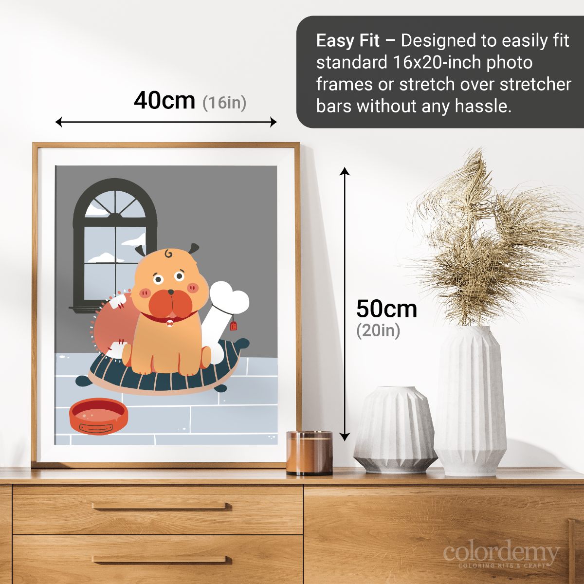 40x50cm Paint by Numbers Kit: Quiet Solitude: Simple Lonely Dog