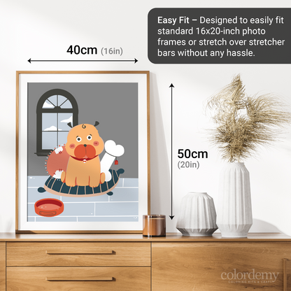 40x50cm Paint by Numbers Kit: Quiet Solitude: Simple Lonely Dog