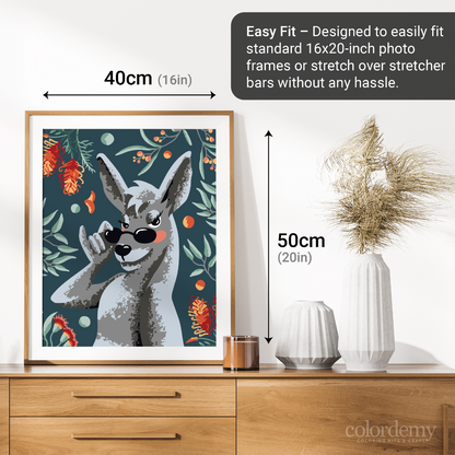 40x50cm Paint by Numbers Kit: Cool Kangaroo with Glasses