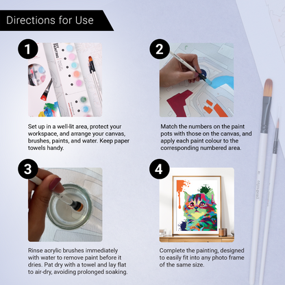 40x50cm Paint by Numbers kit: Playful Palette: Colourful Abstract Cute Cat