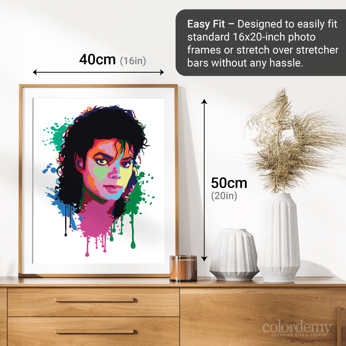40x50cm Paint by Numbers Kit:  Musical Legacy: Michael Jackson Abstract Splash Art