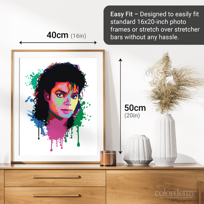 40x50cm Paint by Numbers Kit:  Musical Legacy: Michael Jackson Abstract Splash Art