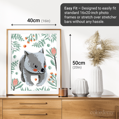 40x50cm Paint by Numbers Kit: Wombat's Woodland Charm