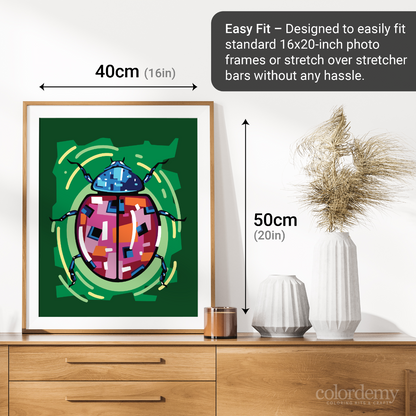 40x50cm Paint by Numbers Kit: Colourful Ladybug - Artistry with a Pop of Colour