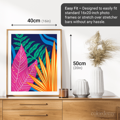 40x50cm Paint by Numbers Kit: Nature's Palette: Colourful Leaves