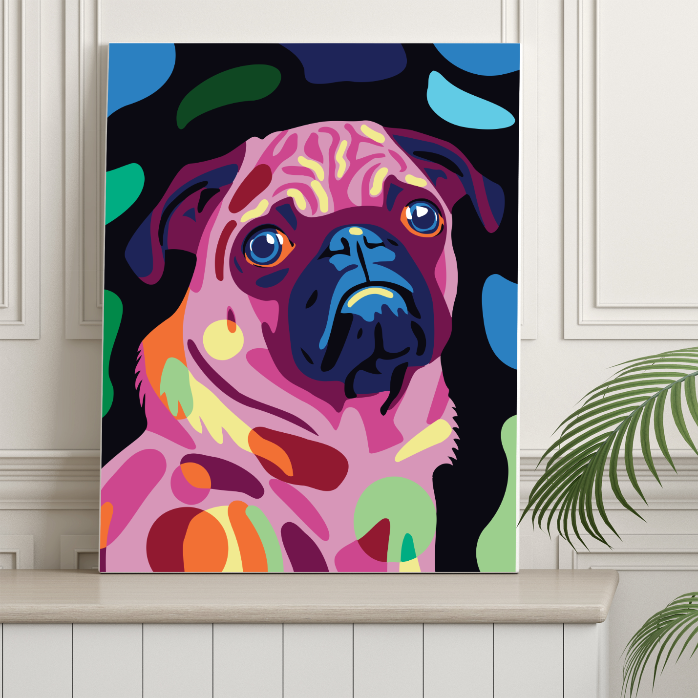 Happy Tail - Pug: 40x50cm Paint by Numbers Kit