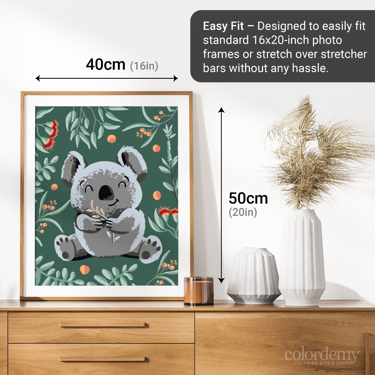 40x50cm Paint by Numbers Kit: Koala's Tranquil Haven: Cute Koala Seated Among Leaves