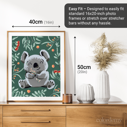 40x50cm Paint by Numbers Kit: Koala's Tranquil Haven: Cute Koala Seated Among Leaves