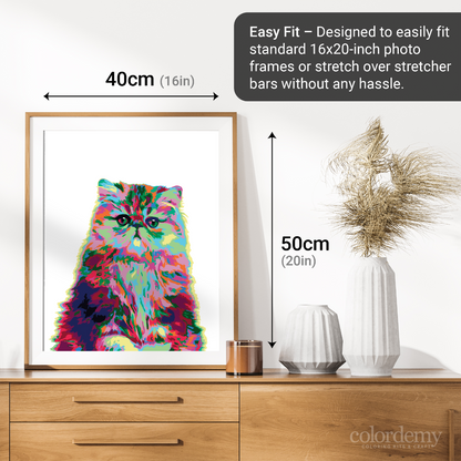 40x50cm Paint by Numbers kit:  Elegance Unleashed: Abstract Persian Cat