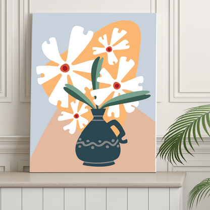 40x50cm Paint by Numbers Kit: Pastel Elegance: Minimalist Lily Flowers