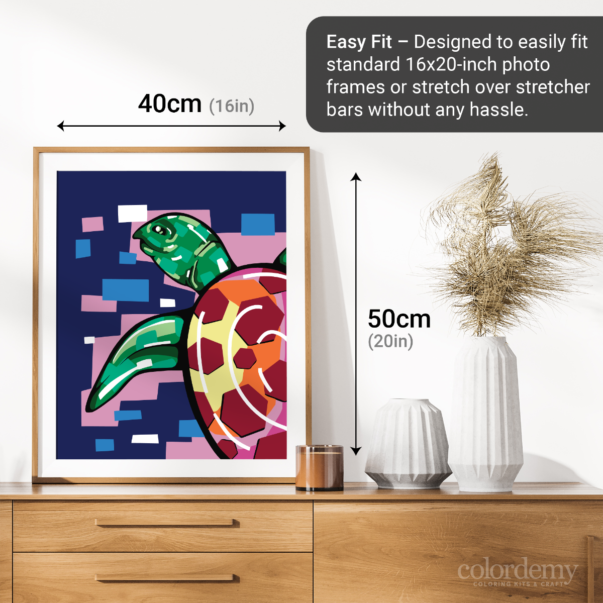 40x50cm Paint by Numbers Kit: Aquatic Beauty: Colourful Turtle