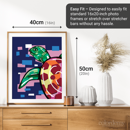 40x50cm Paint by Numbers Kit: Aquatic Beauty: Colourful Turtle