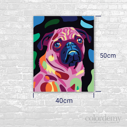 Happy Tail - Pug: 40x50cm Paint by Numbers Kit