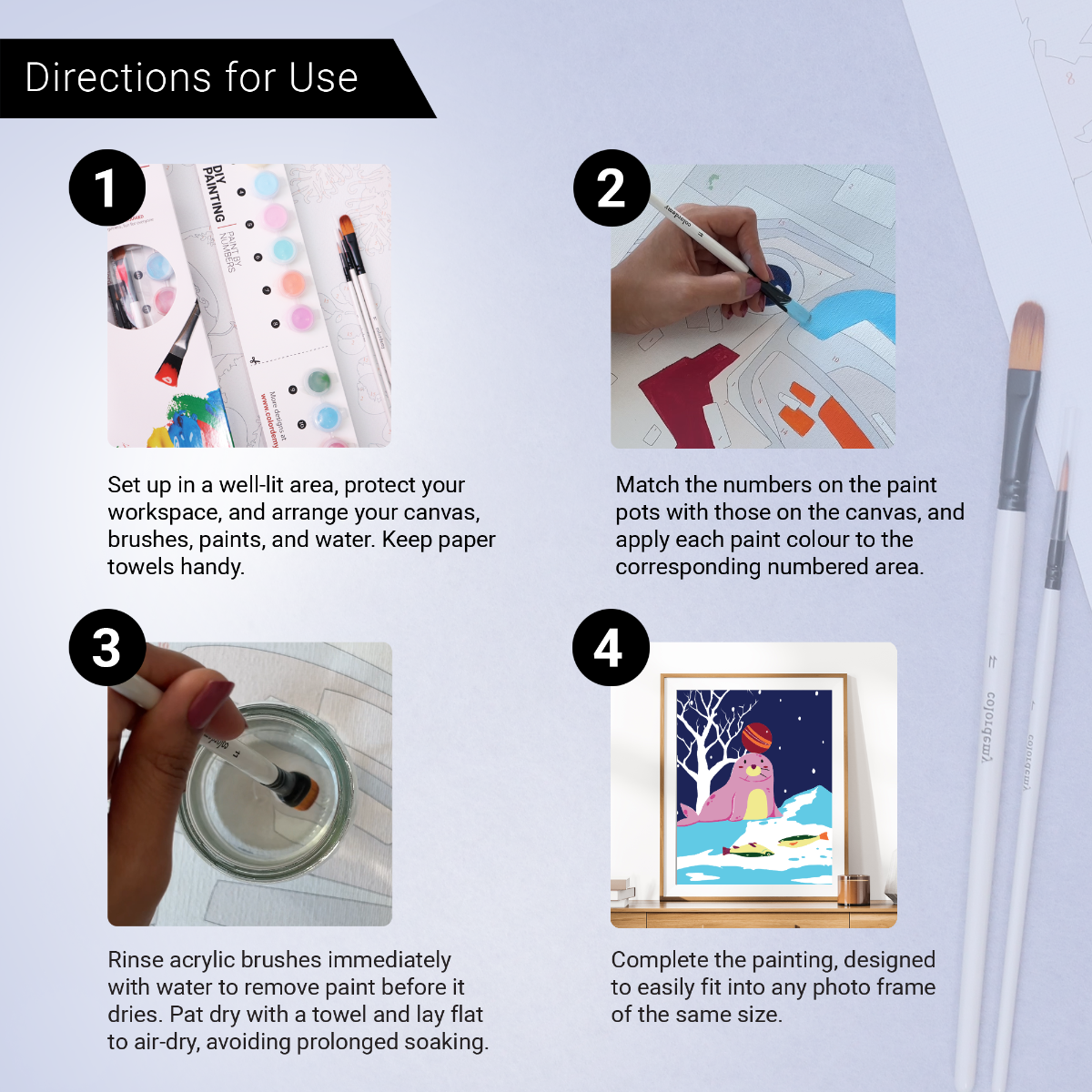 40x50cm Paint by Numbers Kit: Snowy Serenity: Pink Simple Seal