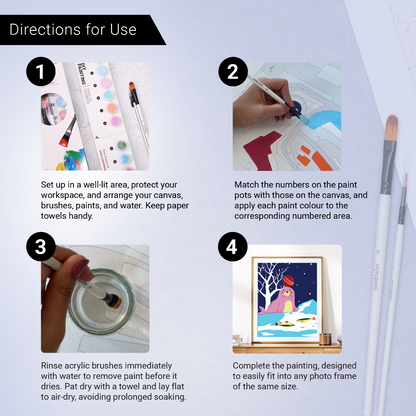 40x50cm Paint by Numbers Kit: Snowy Serenity: Pink Simple Seal