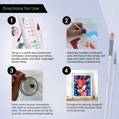 40x50cm Paint by Numbers Giraffe Kit: Abstract Giraffe Painting Kit