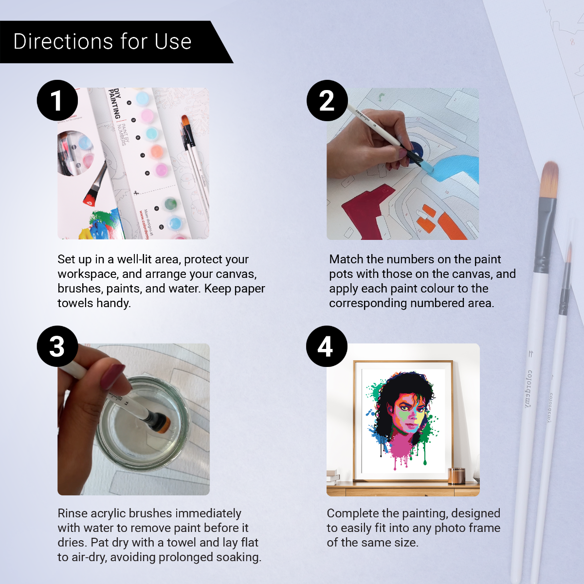 40x50cm Paint by Numbers Kit:  Musical Legacy: Michael Jackson Abstract Splash Art