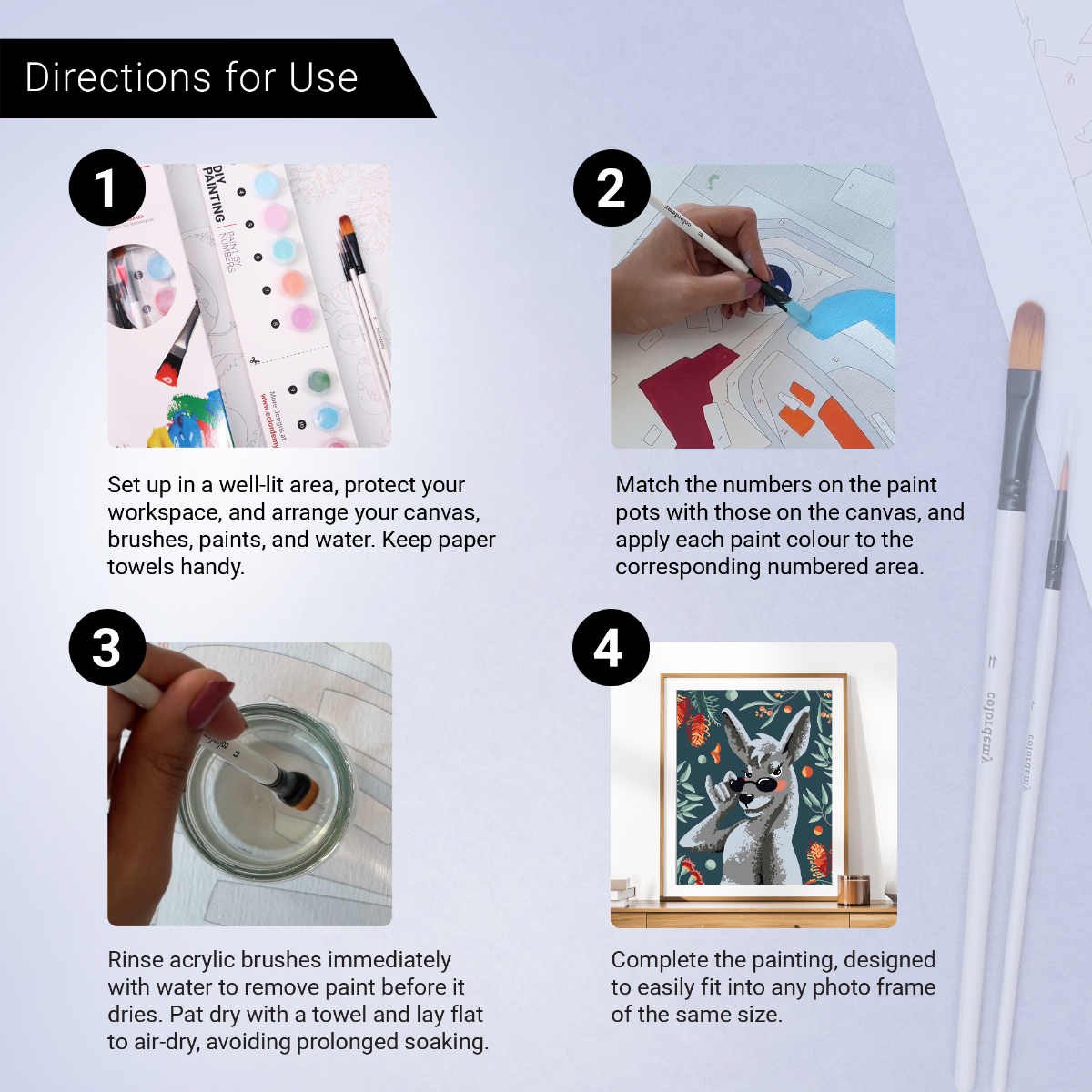 40x50cm Paint by Numbers Kit: Cool Kangaroo with Glasses