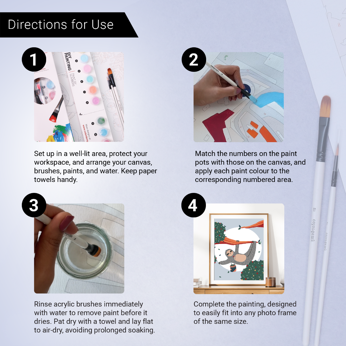 40x50cm Paint by Numbers Kit: Tranquil Balance: Simple Sloth on a Tree