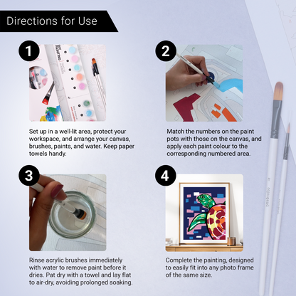 40x50cm Paint by Numbers Kit: Aquatic Beauty: Colourful Turtle