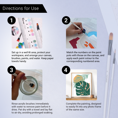 40x50cm Paint by Numbers Kit: Monstera Majesty: Leaf of Elegance