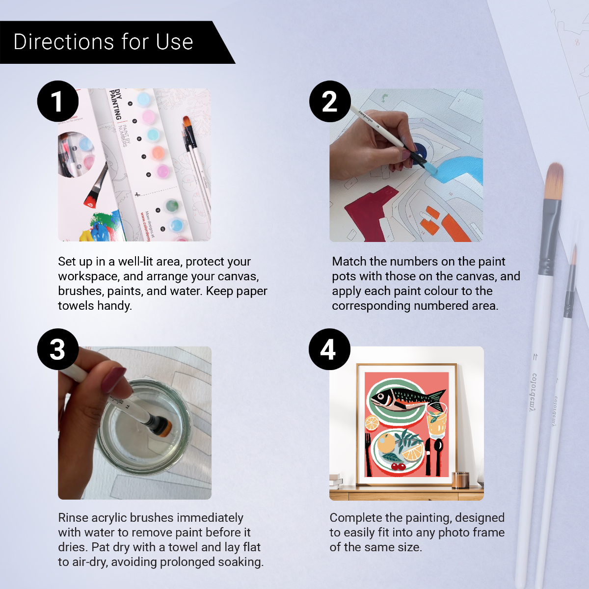 40x50cm Paint by Numbers Kit: Savouring the Catch: Fish on the Dinner Table.