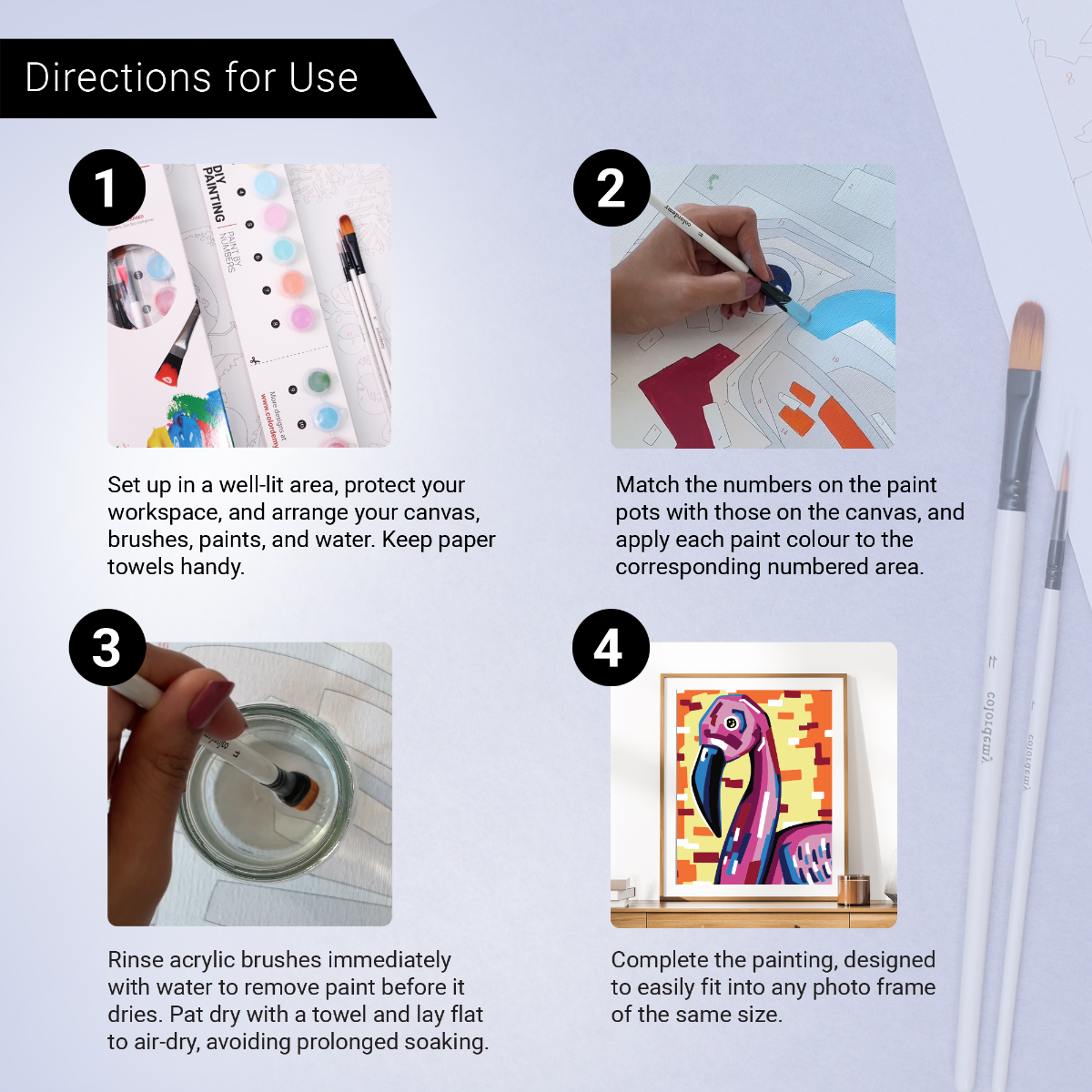 40x50cm Paint by Numbers kit: Flamingo Frenzy: Colourful Vibrance