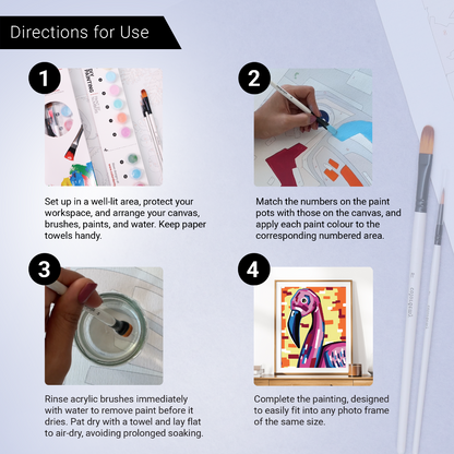 40x50cm Paint by Numbers kit: Flamingo Frenzy: Colourful Vibrance