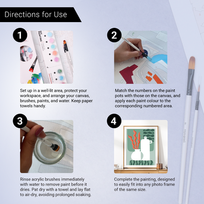 40x50cm Paint by Numbers Kit: Minimalist Elegance: White Vase with Wavy Red Plant