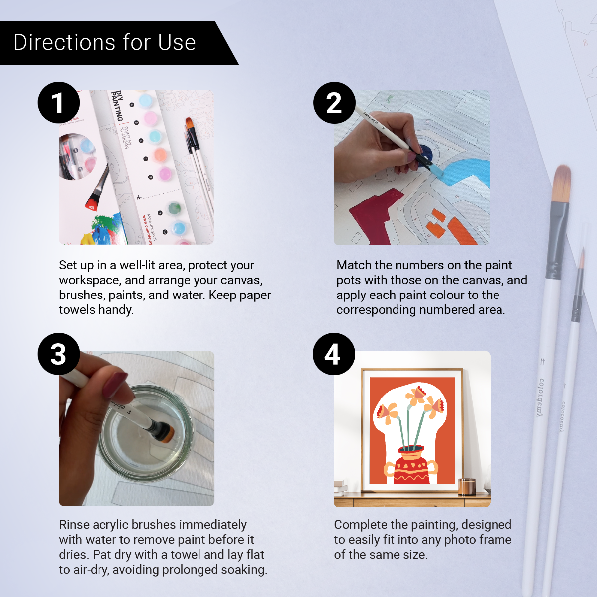 40x50cm Paint by Numbers Kit - Rolled Canvases, 16 Colours (Funkies - Vase)