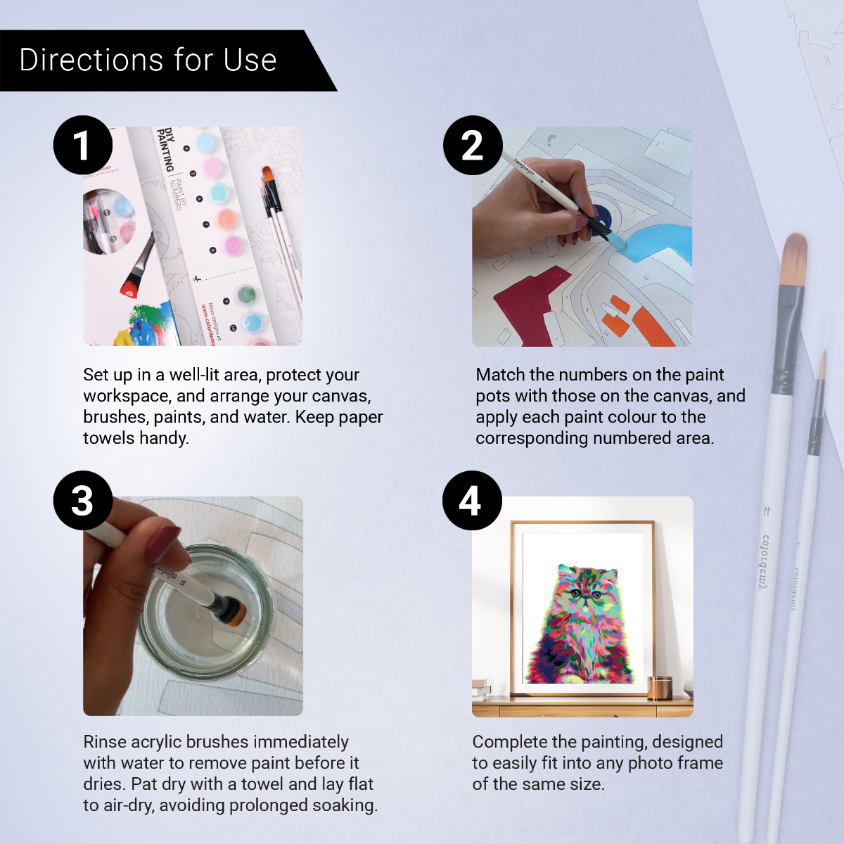 40x50cm Paint by Numbers kit:  Elegance Unleashed: Abstract Persian Cat