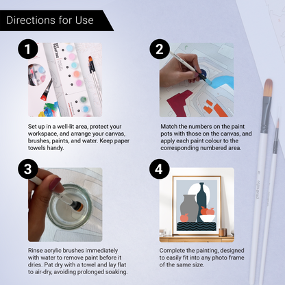 40x50cm Paint by Numbers Kit:  Chic Simplicity: Minimalist Dark Patterned Table